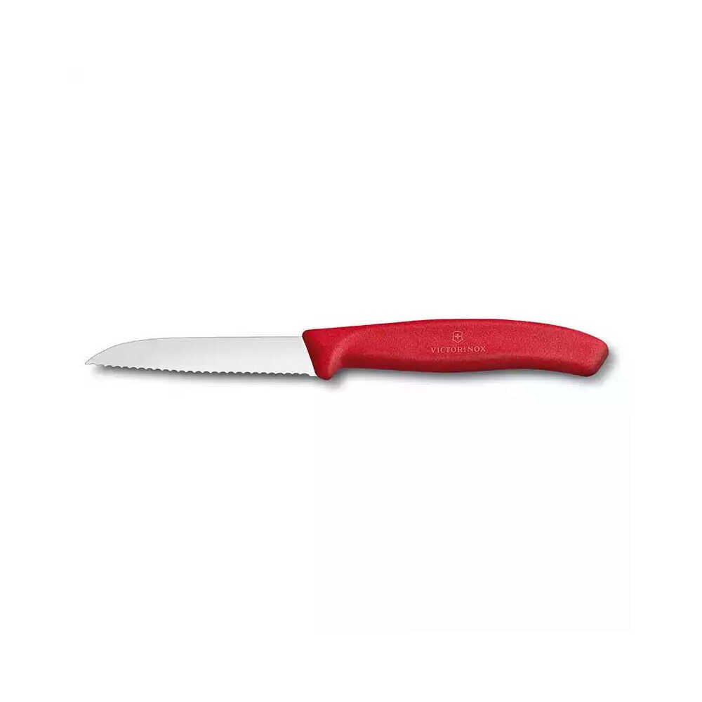 VICTORINOX 8CM KIRMIZI TIRTIKLI SOYMA BIÇAĞI