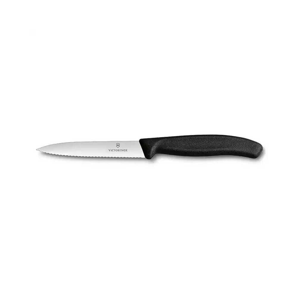VICTORINOX 10CM SİYAH TIRTIKLI SOYMA BIÇAĞI