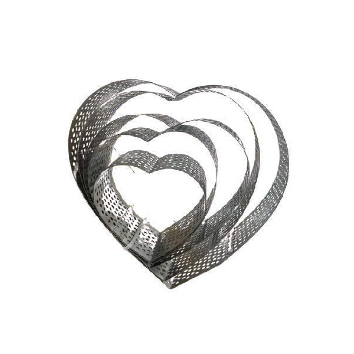 DELİKLİ METAL 5Lİ TURTA SET H:5 - KALP