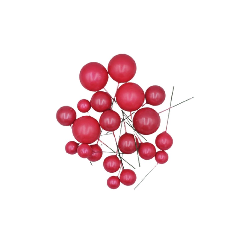 PASTA ÜSTÜ TOP SÜS - METALİK KIRMIZI PEMBE