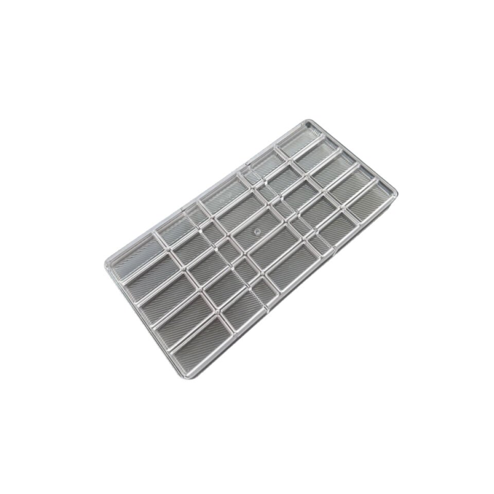 POLİKARBON ÇİKOLATA KALIBI ÇİZGİLİ DİKDÖRTGEN