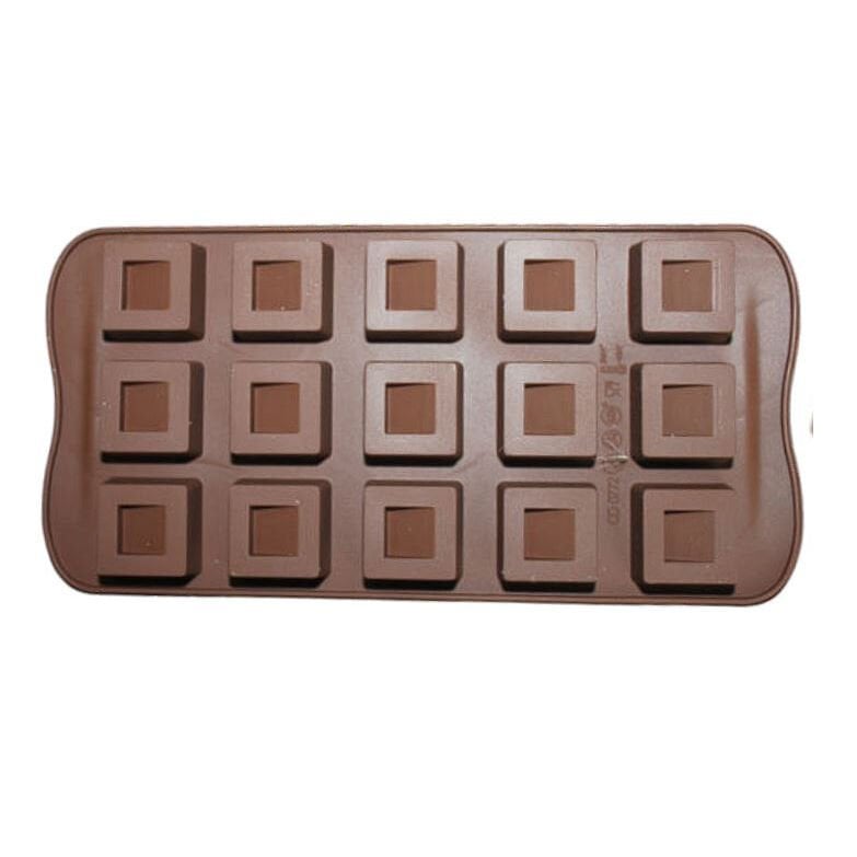 SİLİKON ÇİKOLATA KALIBI ORTASI ÇUKUR KARE