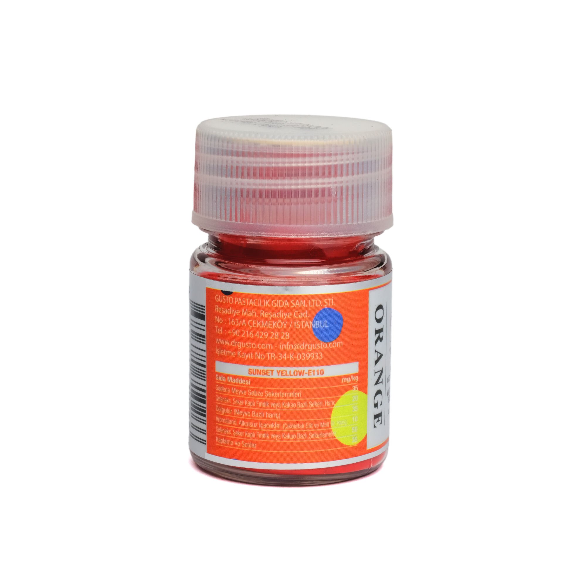 SU BAZLI TOZ GIDA BOYA - 10GR Turuncu