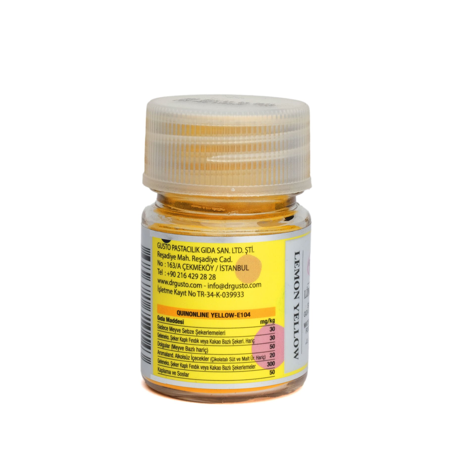 SU BAZLI TOZ GIDA BOYA - 10GR Limon Sarısı