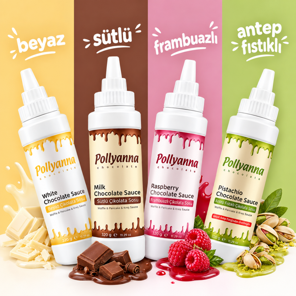 POLLYANNA ÇİKOLATA SOSU 320 GR - WAFFLE & PANKEK & KREP & TATLI SOSU