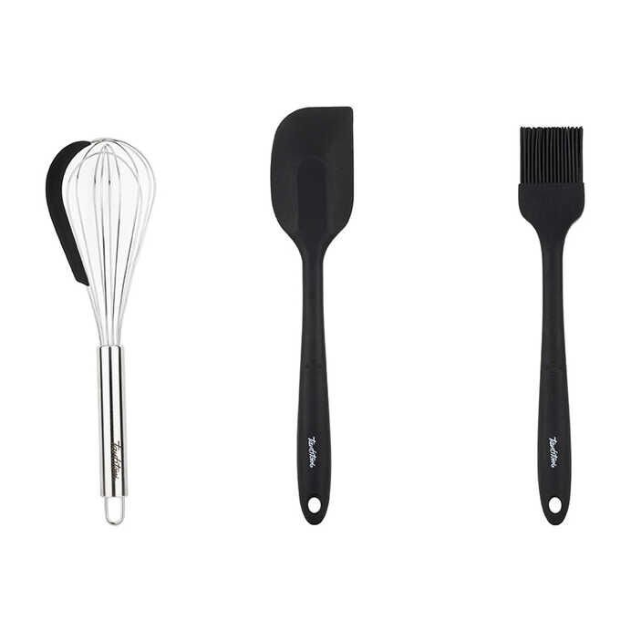 3LÜ SİLİKON SPATULA, FIRÇA VE ÇIRPICI SETİ Füme