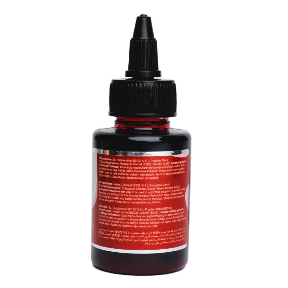 SU BAZLI LİKİT GIDA BOYASI - 60GR Bordo