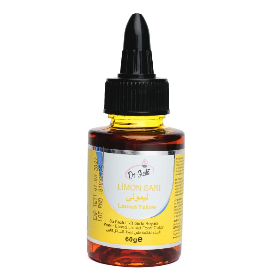 SU BAZLI LİKİT GIDA BOYASI - 60GR Limon Sarısı