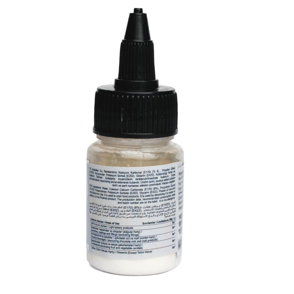 SU BAZLI LİKİT GIDA BOYASI - 25GR Beyaz