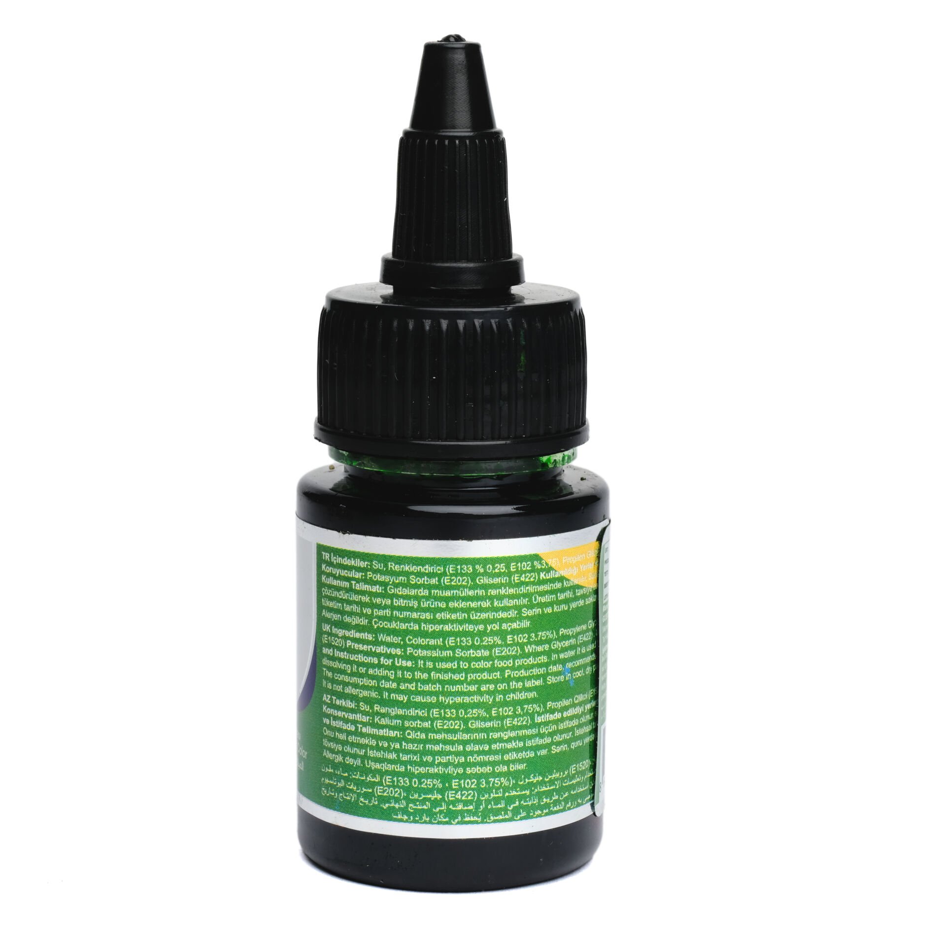 SU BAZLI LİKİT GIDA BOYASI - 25GR Yeşil