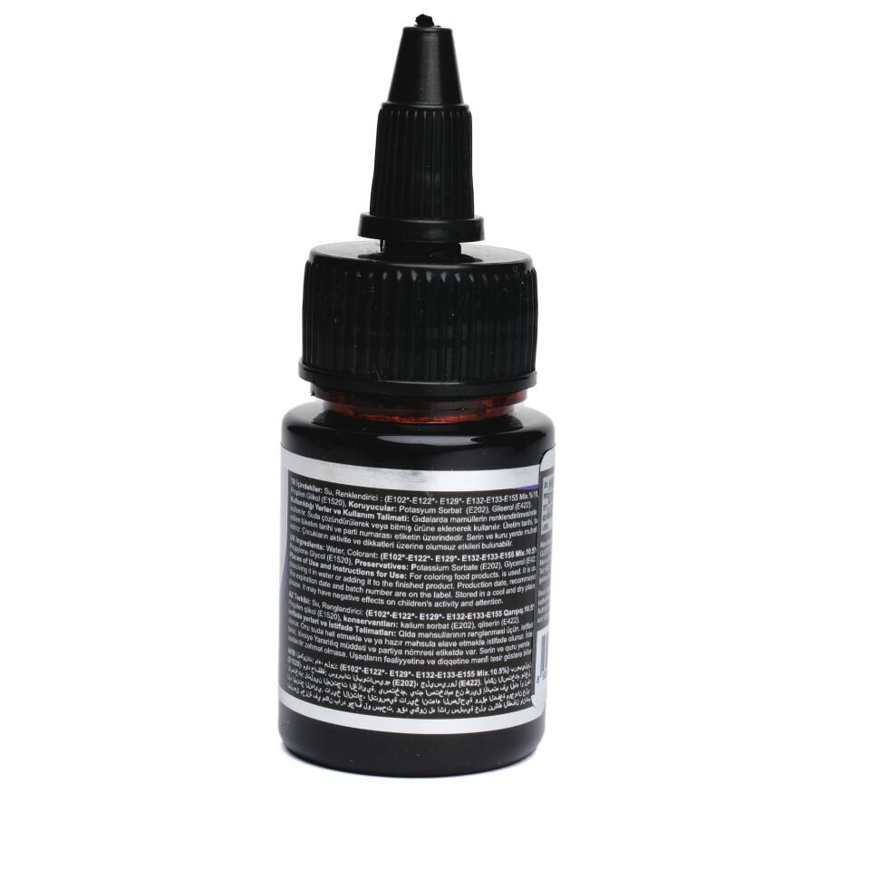 SU BAZLI LİKİT GIDA BOYASI - 25GR Siyah