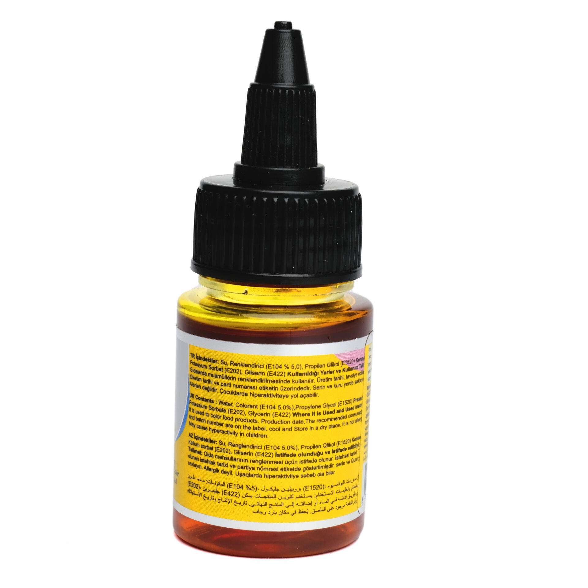 SU BAZLI LİKİT GIDA BOYASI - 25GR Limon Sarısı