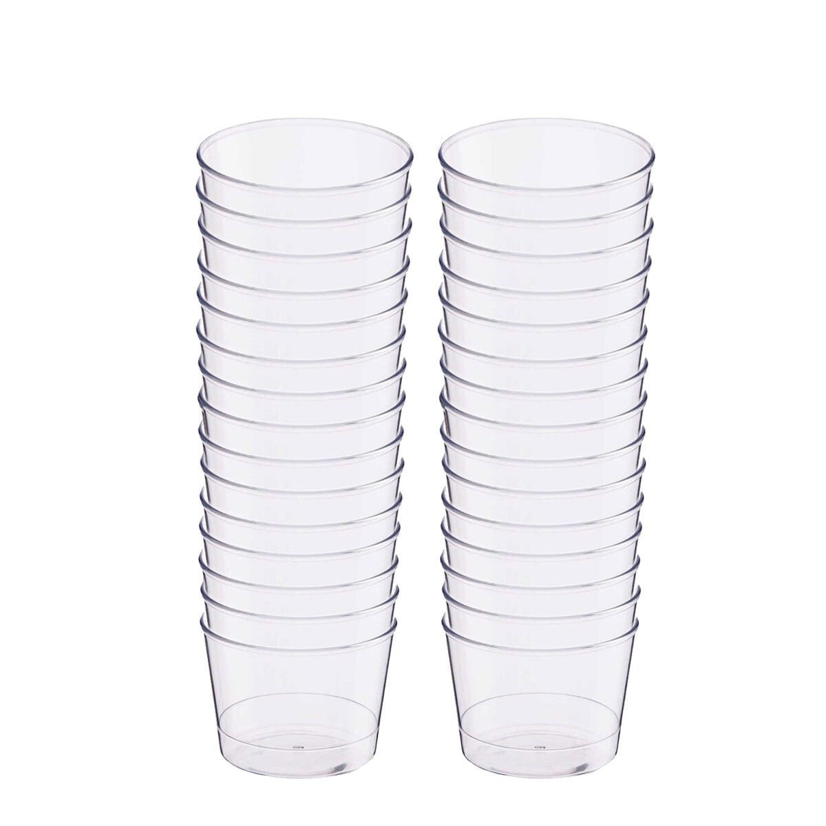 PLASTİK KRİSTAL SİLİNDİR TATLI KASESİ 30LU - 250CC
