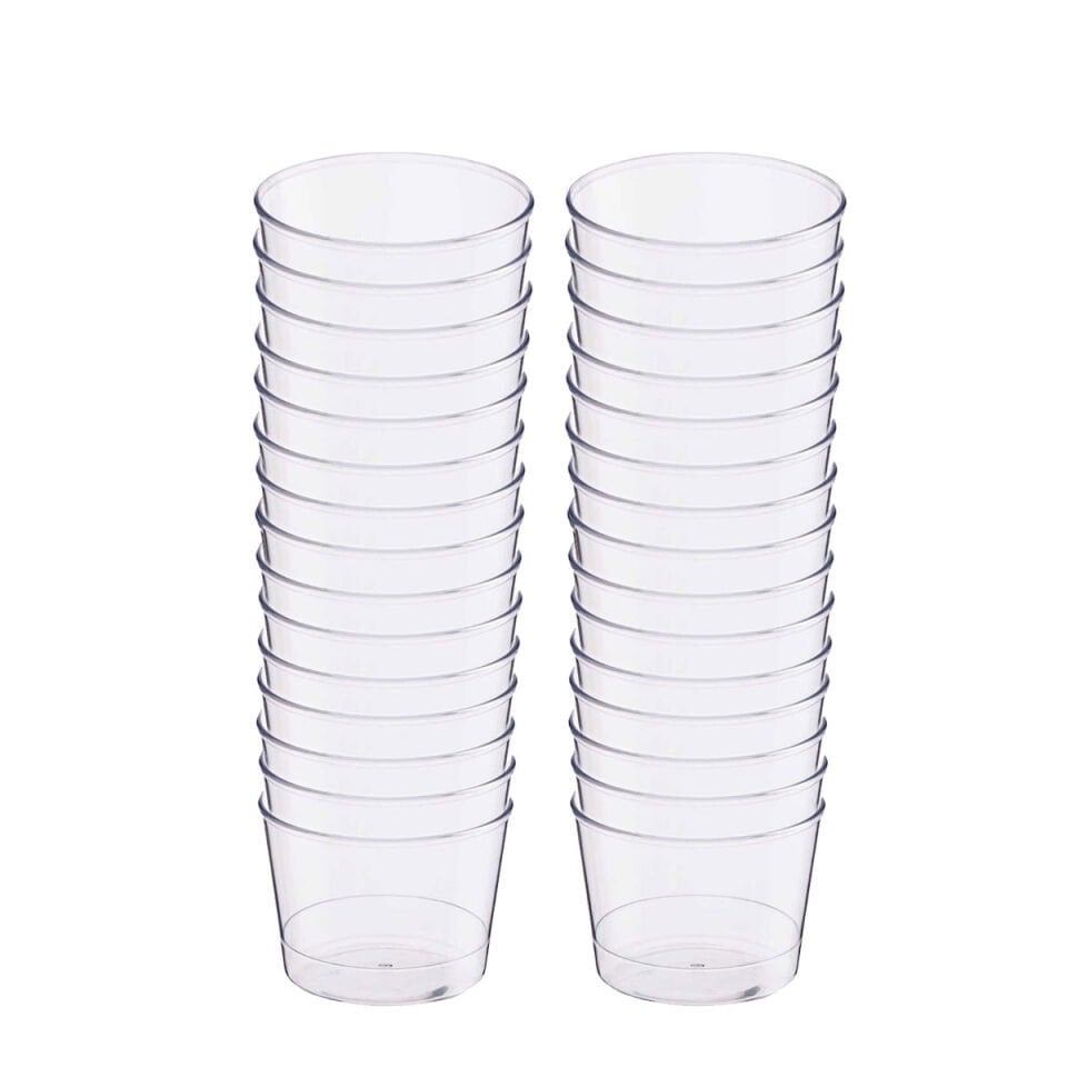 PLASTİK KRİSTAL SİLİNDİR TATLI KASESİ 30LU - 250CC