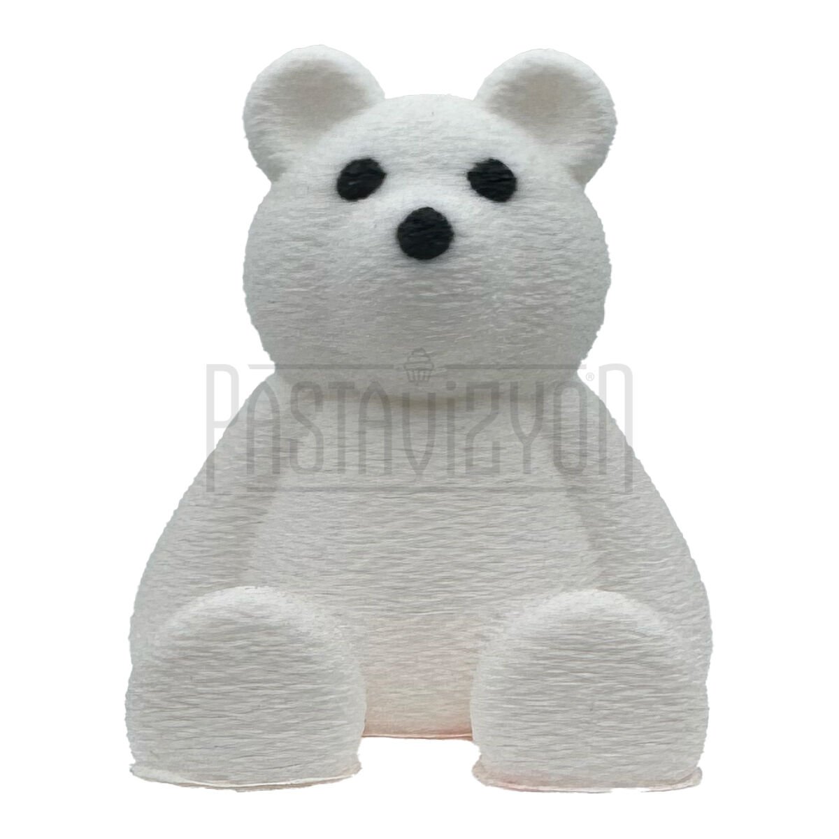 OTURAN AYI FİGÜRÜ BEYAZ