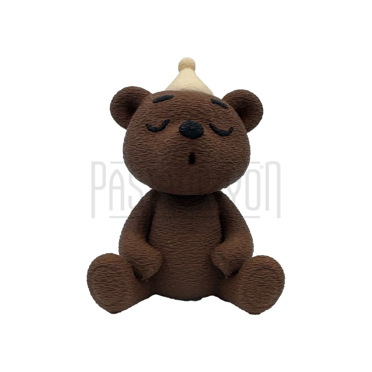 ŞAPKALI OTURAN AYI FİGÜRÜ KAHVERENGİ