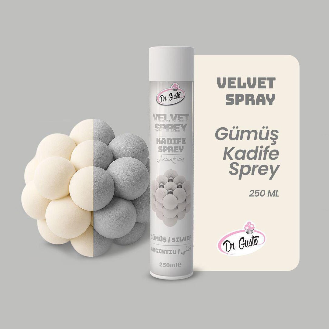 KADİFE SPREY BOYA SOFT RENKLER 250 ml - Gümüş