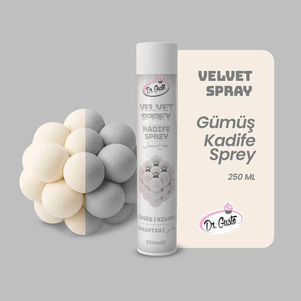 KADİFE SPREY BOYA SOFT RENKLER 250 ml - Gümüş