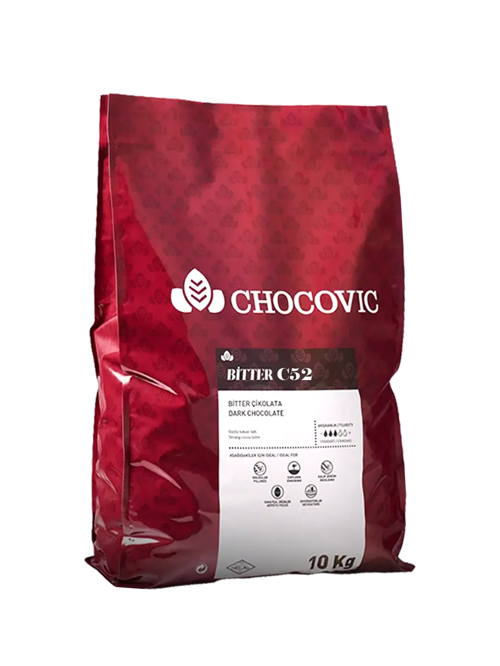 CHOCOVİC BİTTER KUVERTÜR PUL ÇİKOLATA %52