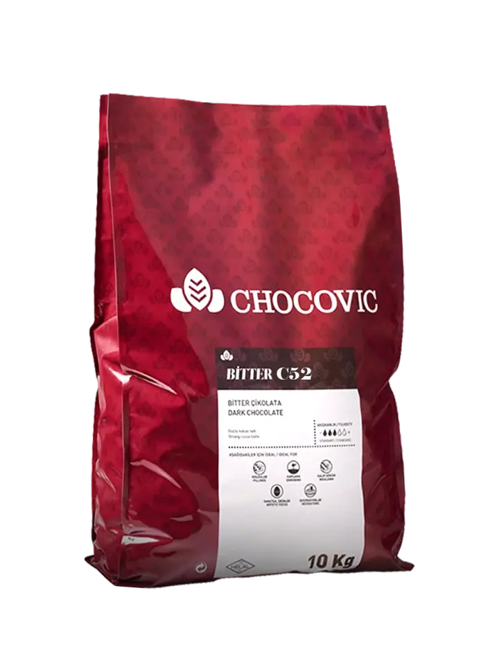 CHOCOVİC BİTTER KUVERTÜR PUL ÇİKOLATA %52