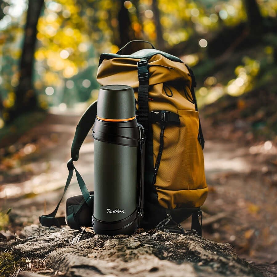 KOYU YEŞİL PASLANMAZ ÇELİK TUTACAKLI TERMOS 2.5LT