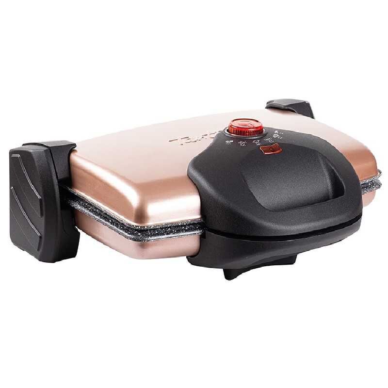 GRANİT WAFFLE VE DÜZ PLAKALI ROSE GOLD IZGARA VE TOST MAKİNESİ